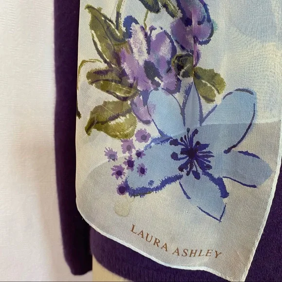 Laura Ashley silk georgette floral oblong scarf - Picture 2 of 5